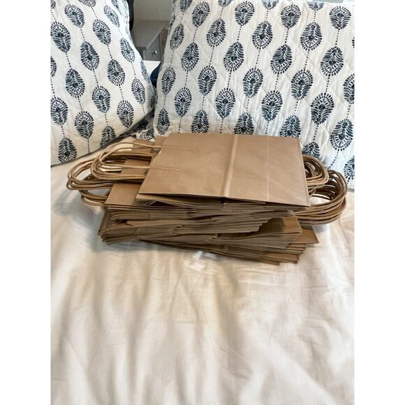 45pcs Brown Kraft Paper Bags 14" x 4.75" x 8",Handled, Shopping, Gift, - Picture 3 of 6